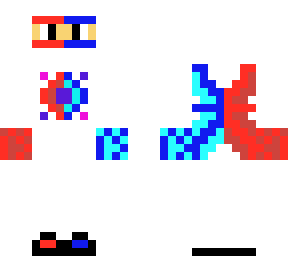 neon red and blue ninja