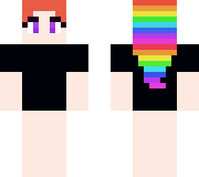 rainbow hair girl black shirt base