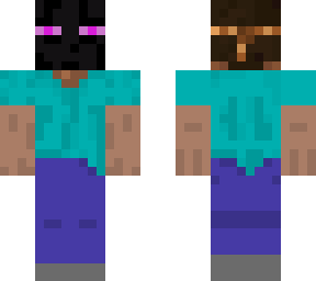 steve with enderman mask on