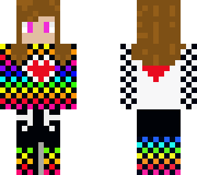 the raimbow pixel girl