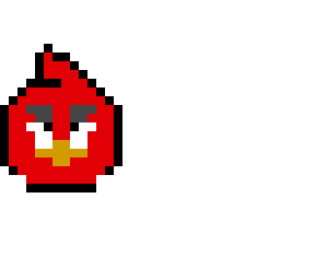 bad pixal art of red from angry birds