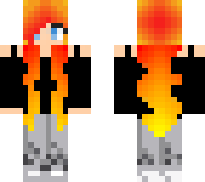 fire hair girl with headphones