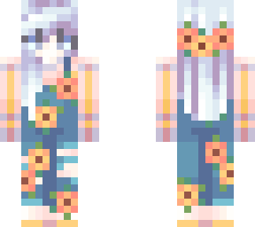 girl in sunflower dungarees