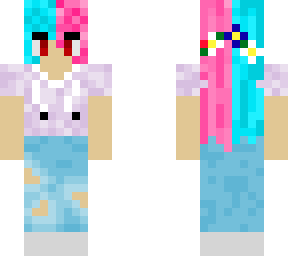 two color split hair