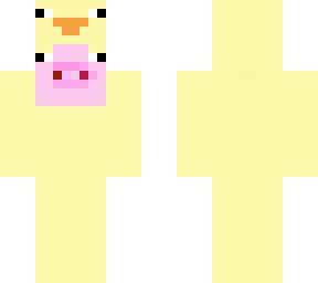 pig wearing duck suite