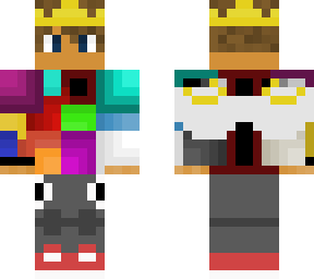 ultra colourful king but with wings and blue eyes