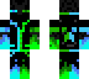 blue fire and green fire enderman