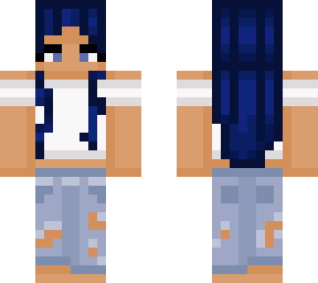 blue hair white shirt ( made by my sis)