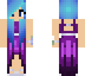 blue purple dress girl