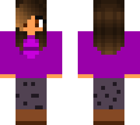 brown hair purple planet shirt