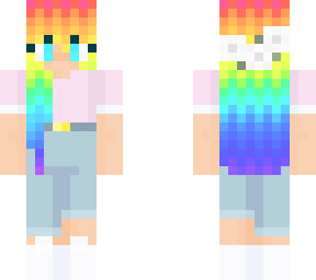 casual outfit: rainbow hair