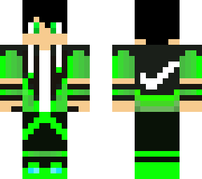 The Cool Nike Boy (GREEN VERSION) | Minecraft Skin