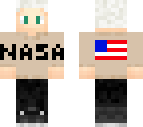 white hair nasa sweater