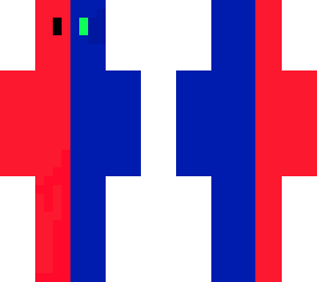 blue and red demon