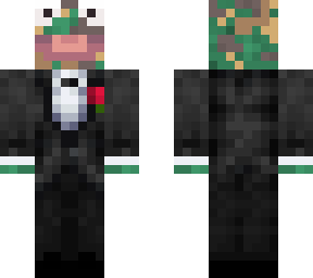 camo frog in a tuxedo