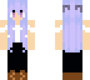 girl -off the shoulder white shirt- purple space buns