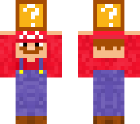 mario holding a question block