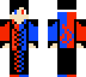Red and blue fire boy | Minecraft Skin