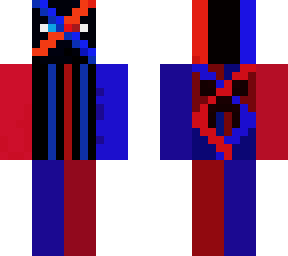 red blue black man