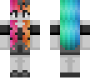 black & white rainbow hair girl