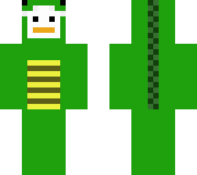 chicken in a dino suit