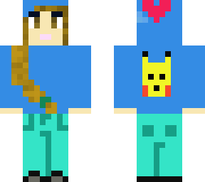 cute girl loves pikachu