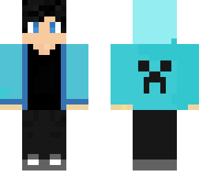 gamer with blue creeper hoodie improved