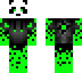 green  flaming panda
