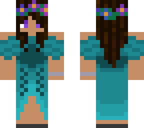 green/blue dress