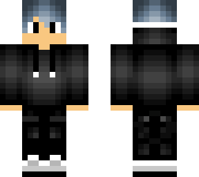 steel hair, black hoodie