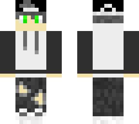 white and black varsity jacket with hood and dark ripped jeans