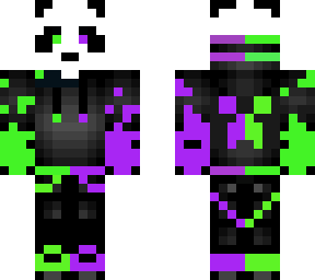 green & purple panda