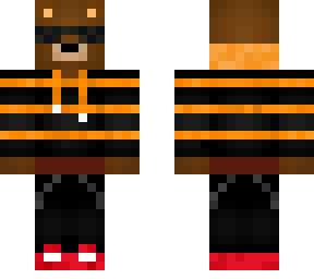 orange hoodie bear