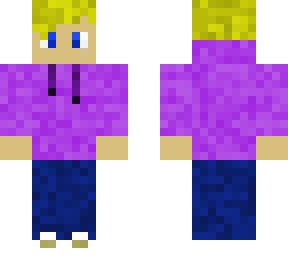 blond boy with purple hoodie