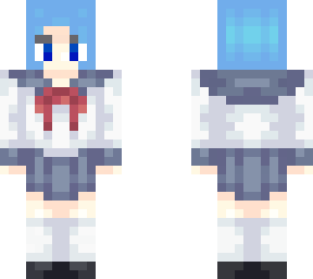 blue hair schoolgirl
