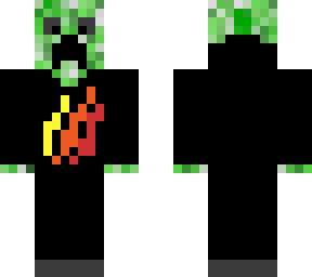 creeper with fire merch