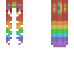hb - long & curly - rainbow fade