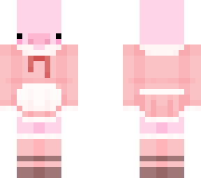 piggy in a pink maid dress