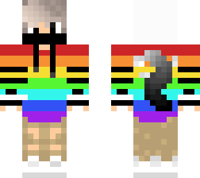 rainbow boy with face mask