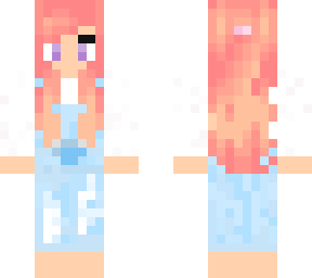 ~rose gold hair base~ w/ dungarees and white long sleeve undershirt!