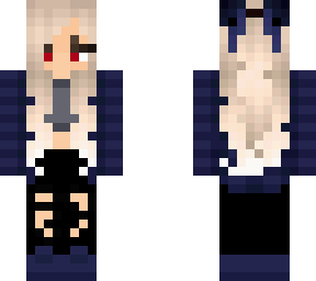 blonde hair blue outfit (brown eyelashes)