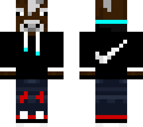cow in nike hoodie