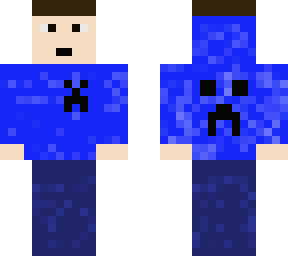 creeper hoodie blue