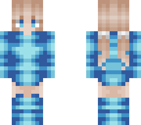 girl - bowtie blonde pigtails - blue glow