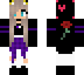 purple cheetah girl with beanie and ears