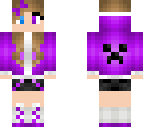 purple creeper hoodie girl