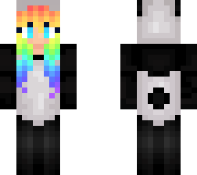 rainbow hair panda onzie