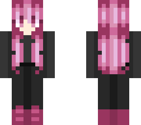 cute girl with pink hair
