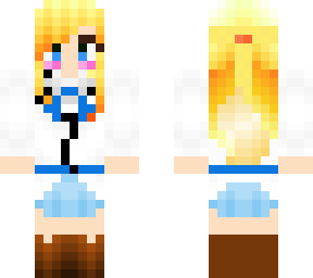 blond anime girl blue and white