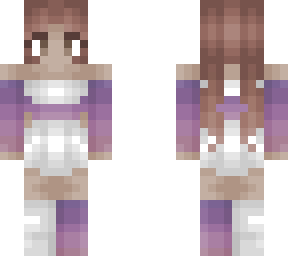 girl - pigtails - white skirt & top w/ fade sleeve outfit
